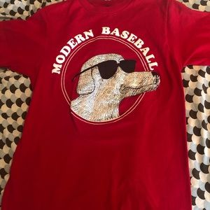 Modern baseball band tee, hardcore emo genre